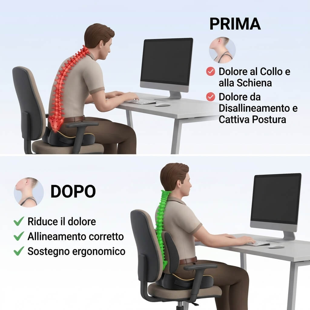 Cuscino Ortopedico Antidolore – Sollievo per Coccige e Zona Lombare